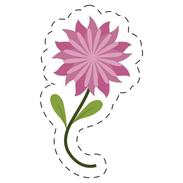 εικόνα διακόσμηση λουλούδι aster Αποκοπή γραμμής - Διάνυσμα, εικόνα