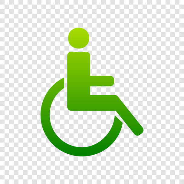 Иллюстрация знака инвалида. Вектор. Значок зеленого градиента на прозрачном фоне
. - Вектор,изображение