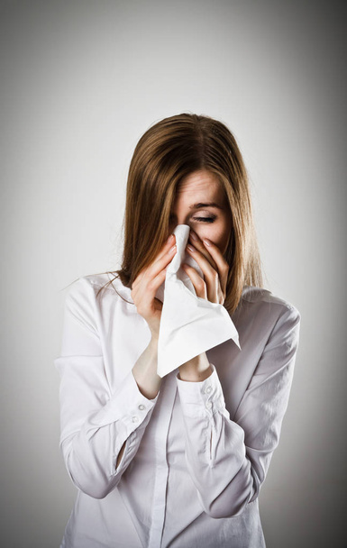 Sneeze and allergy concept. - Foto, afbeelding