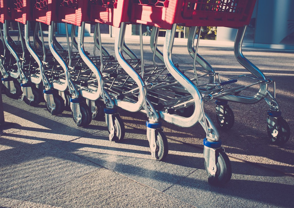 Empty shopping trolleys - Photo, Image