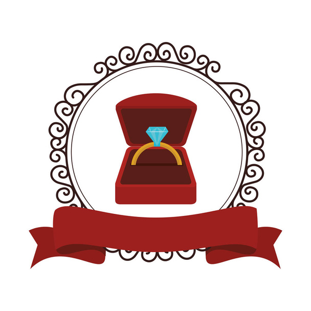 zásnubní prsten izolované ikona - Vektor, obrázek