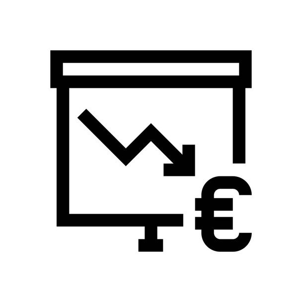 Euro mini linha, ícone
 - Vetor, Imagem