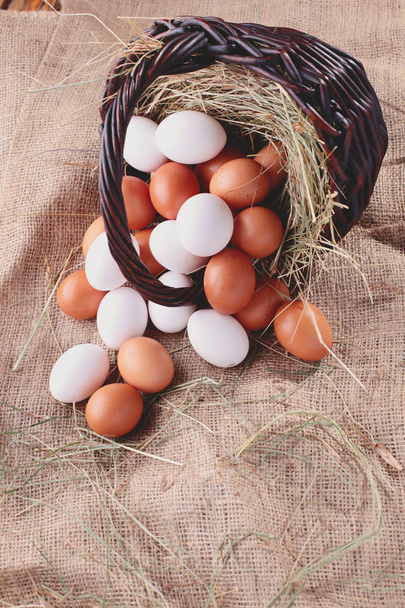 basket full of easter eggs - Foto, imagen