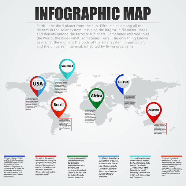 Infographic world destination vector illustration background - Vector, Image