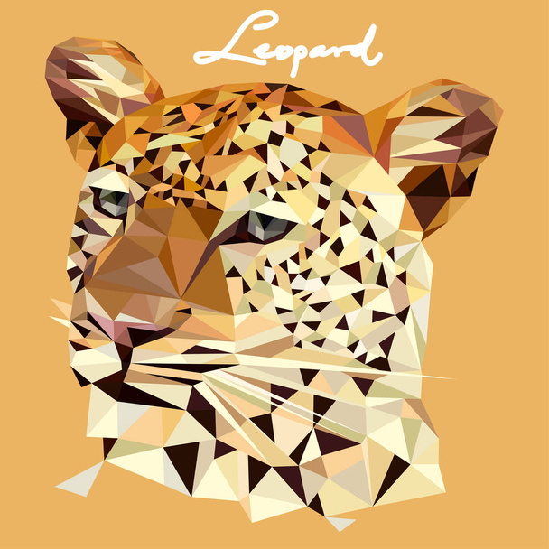 Leopard ілюстрація в стилі мозаїка - Вектор, зображення