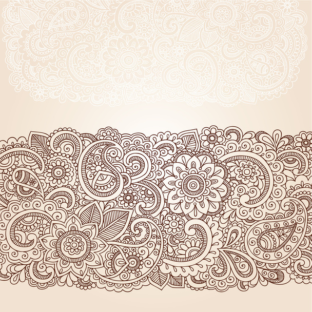 χέννα mehndi doodles αφηρημένο floral σχέδιο paisley στοιχεία - Διάνυσμα, εικόνα