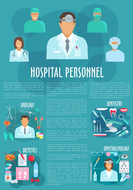 Dentistry, ophthalmology or urology vector poster - Vector, Image