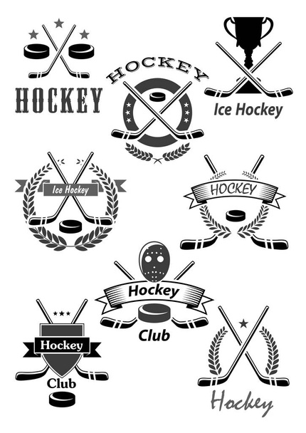 Hockey Sport verleiht Embleme oder Vektor-Symbole - Vektor, Bild