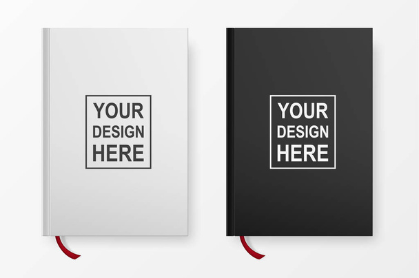 Realistic book blank cover set. Design templates isolated on white. Vector EPS10 mock up. - Vetor, Imagem
