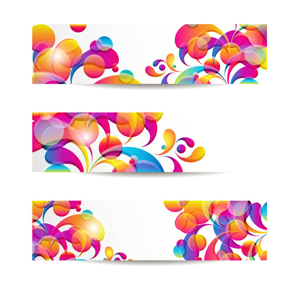 Abstract web banners with colorful arc-drop for your www design - Vettoriali, immagini
