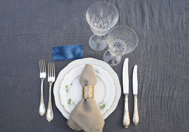 Table set for dinner, close up  - Zdjęcie, obraz