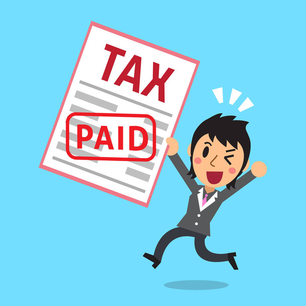 Cartoon businessman paid tax - Vector, Image