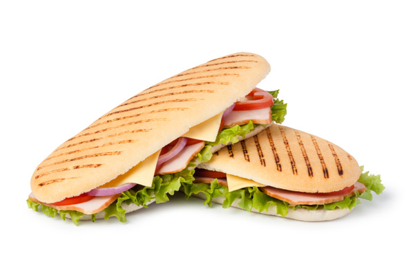 sandwich eristetty valkoisella pohjalla - Valokuva, kuva