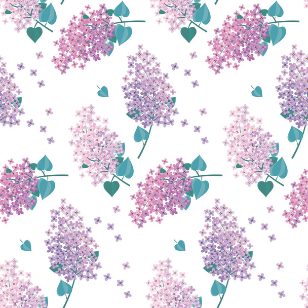 lila Frühlingsblüte Oberflächengestaltung. Florales nahtloses Muster vec - Vektor, Bild