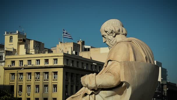 Statue des großen altgriechischen Philosophen Plato - Filmmaterial, Video