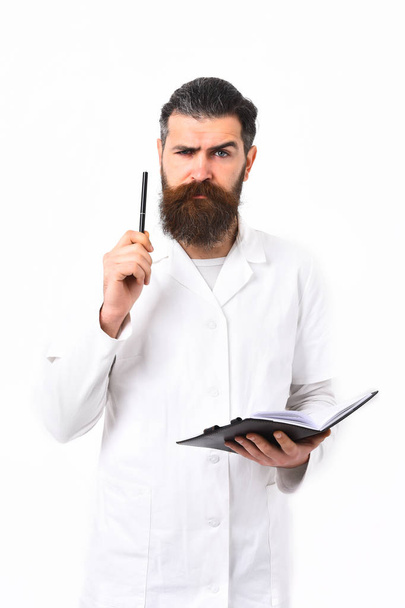 Bearded brutal caucasian doctor or postgraduate student - Valokuva, kuva