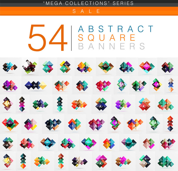 Mega colección de 54 banners web geométricos cuadrados
 - Vector, imagen
