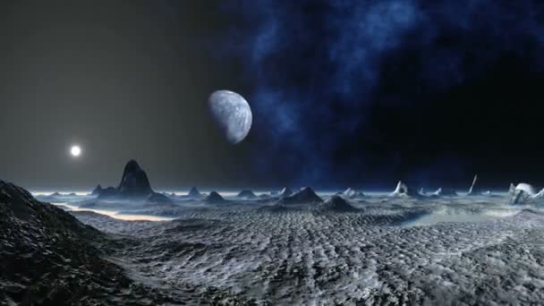La planète survole un paysage extraterrestre
 - Séquence, vidéo