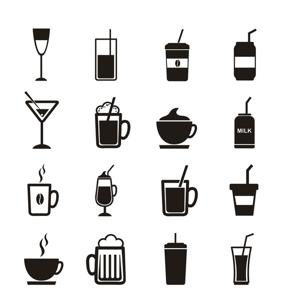 drinks icons - Vector, Image