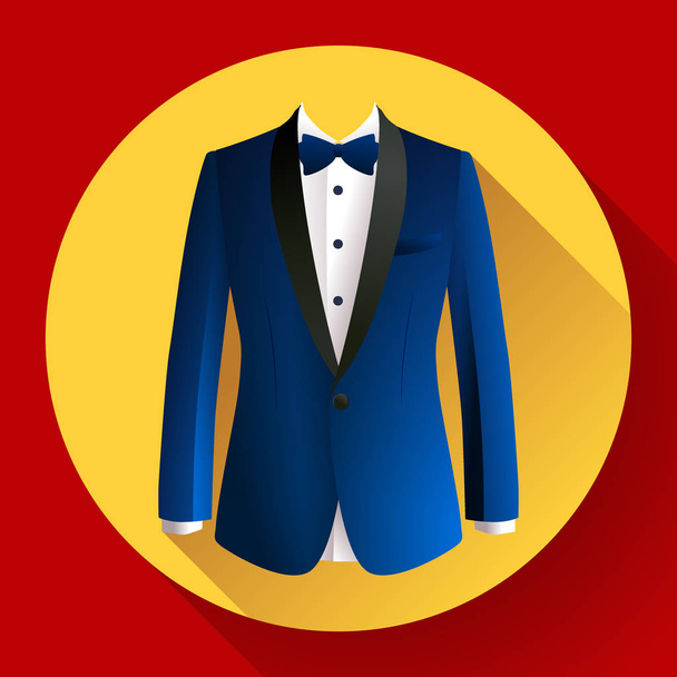 Dark blue man suit Vector icon - Vector, Image