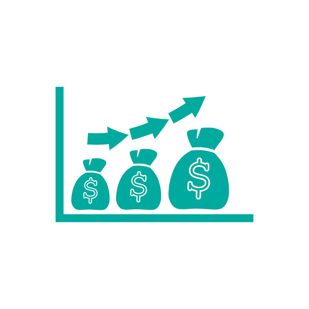 geld groei eenvoudige pictogram - Vector, afbeelding