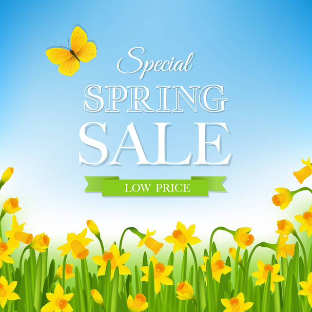 Spring Sale Poster  - Vector, Image