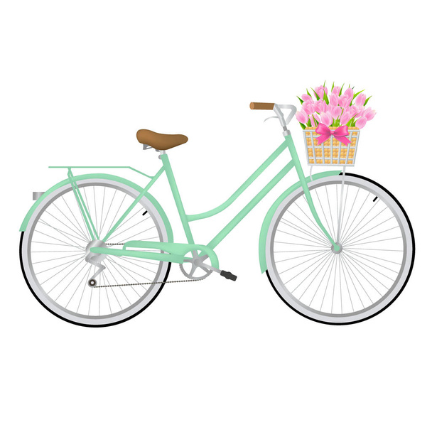 Bicycle on white background - Vector, afbeelding