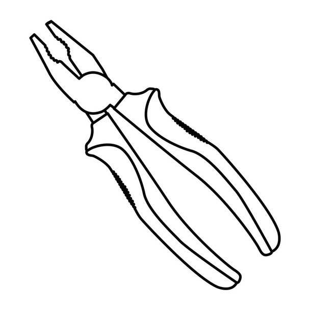 silhouette front view plier icon - Vector, Image