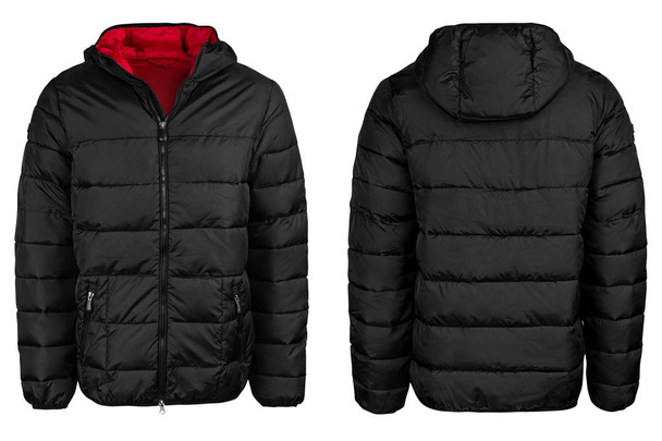 Black jacket with a hood  - Photo, Image