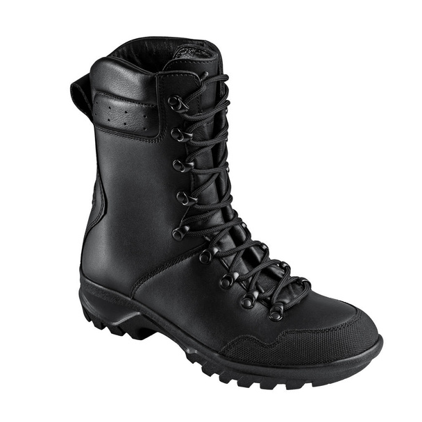 Military boots, black, on white background - Photo, Image
