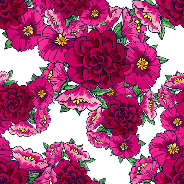 Seamless beautiful floral pattern - Вектор,изображение