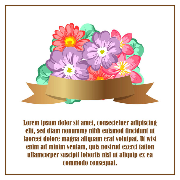 Floral invitation card - Διάνυσμα, εικόνα