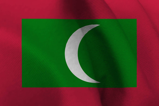 Zászló Maldív-szigetek, Maldív-szigetek zászló 3D-s illusztráció-szimbólum - Fotó, kép