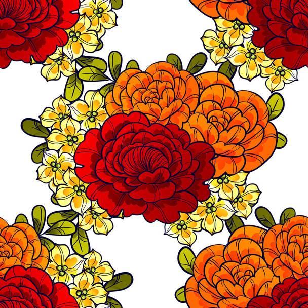 Seamless beautiful floral pattern - Wektor, obraz