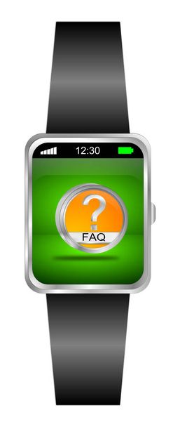 Smartwatch con pulsante FAQ - Illustrazione 3D
 - Foto, immagini