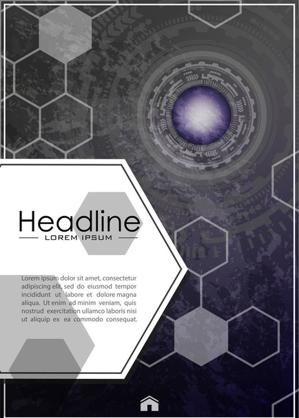 Cover design template with futuristic future sci fi circle. - Vector, Image