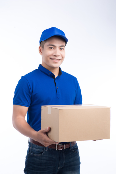 postman with parcel box - Photo, Image