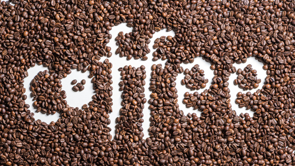 Word coffee from coffee beans  - Photo, Image