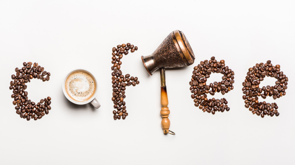 Word coffee of coffee beans - Foto, immagini