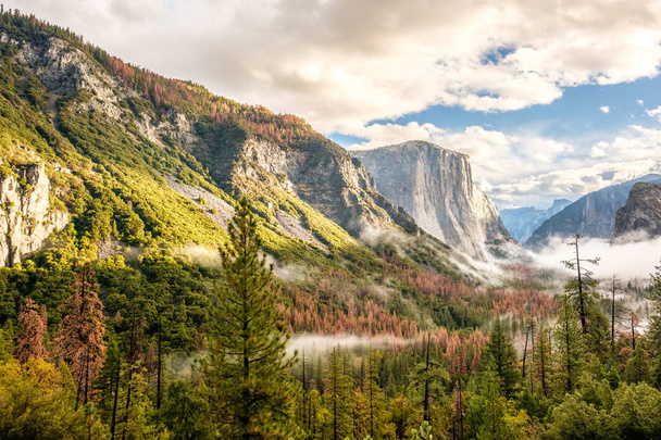 Yosemite Valley στο θολό πρωί του φθινοπώρου  - Φωτογραφία, εικόνα