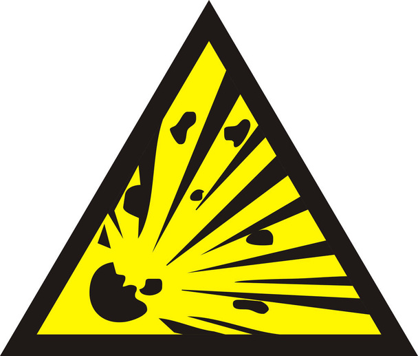 Danger of the explosion - warning sign - Vector, Image