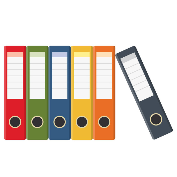 Set of colored ring binders - Vector, Image