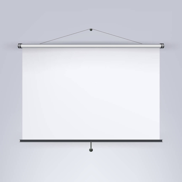 Vetor de tela do projetor de reunião. Placa branca em branco, ilustração da exposição da apresentação
 - Vetor, Imagem