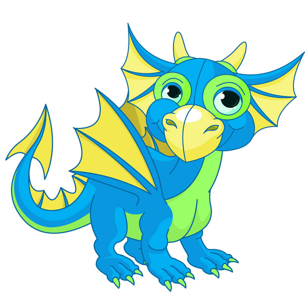 Illustration of baby dragon - Vector, imagen