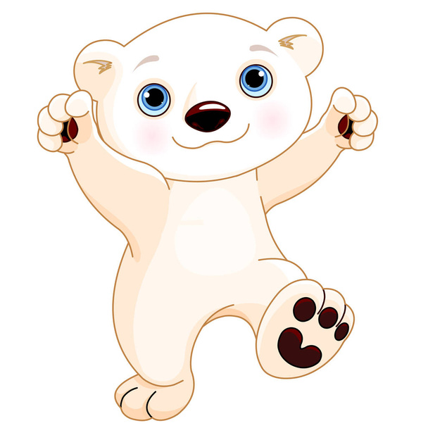 cute polar bear is dancing - Vecteur, image
