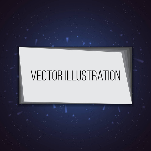 White rectangular banner with layers. Button on dark background Vector. - Vector, Image