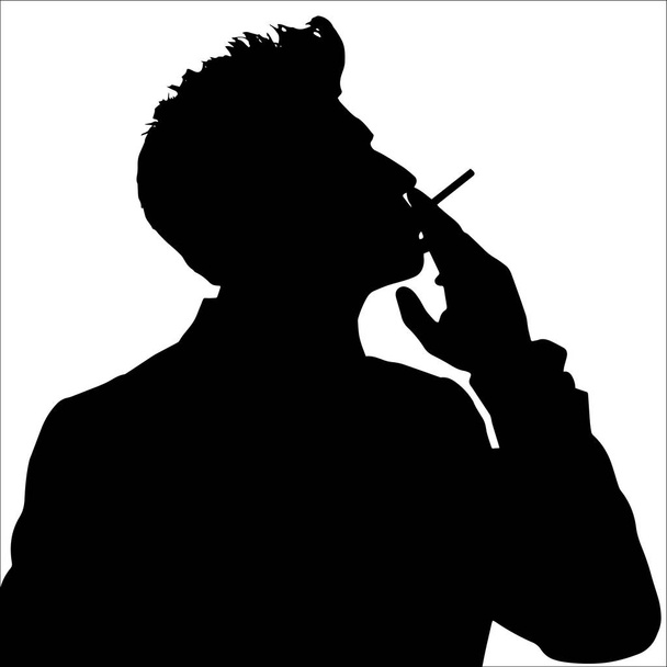 silhouette of smoking man - ベクター画像