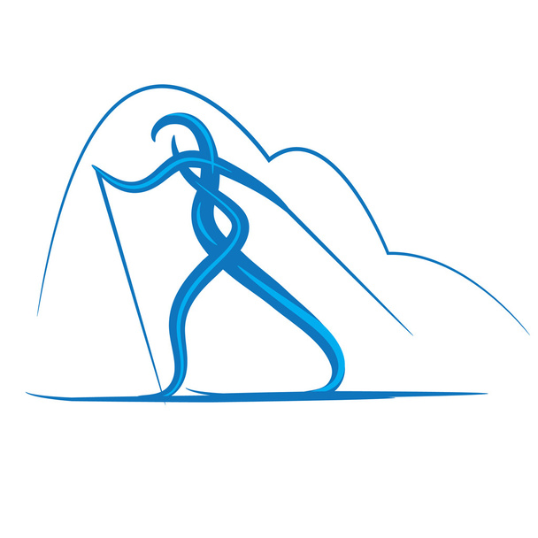 Symbol of cross-country skiing - Vector, Image