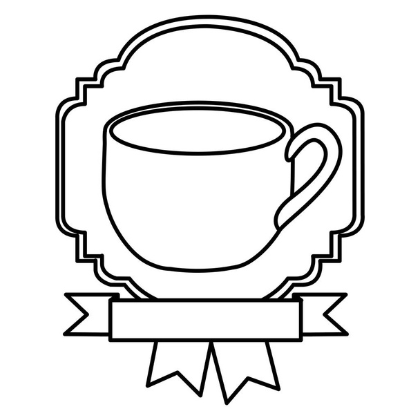 silueta hranice heraldický Dekorativní stuha s pohár s uchem - Vektor, obrázek