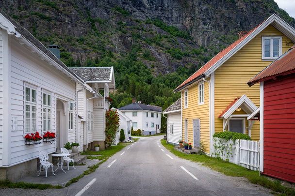 Solvorn village, Norway. - Fotoğraf, Görsel